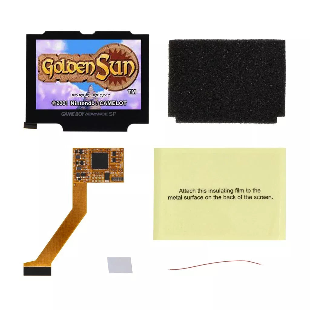 Game Boy Advance SP - Black Laminated IPS Screen Kit - Hispeedido