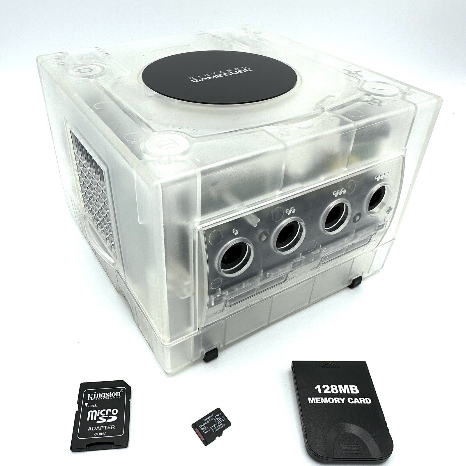 Translucent Gamecube Nintendo GameCube Console - Transparent White W/ PICOBOOT Mod DOL-001 ...