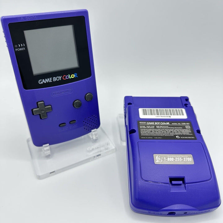 Nintendo Game Boy Color Grape Purple Handheld System w/ popular 1 Game New Glass Lens